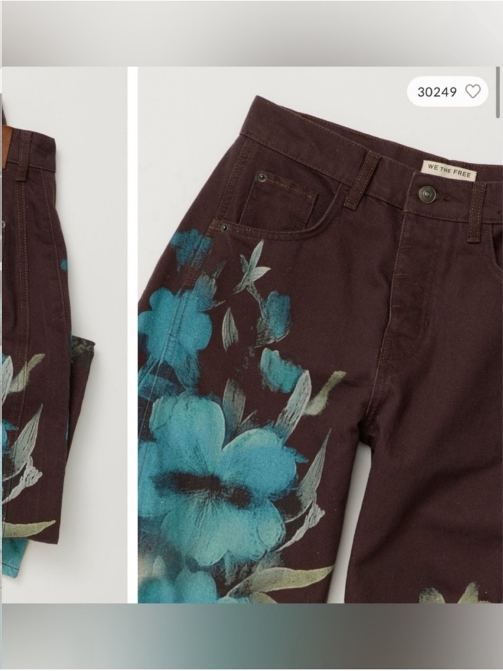 NWT Free People We The Free Good Luck Printed Barrel Jeans - Washed Floral - 29 - Picture 9 of 15